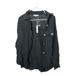 Women's‎ Black Button-Up Jacket